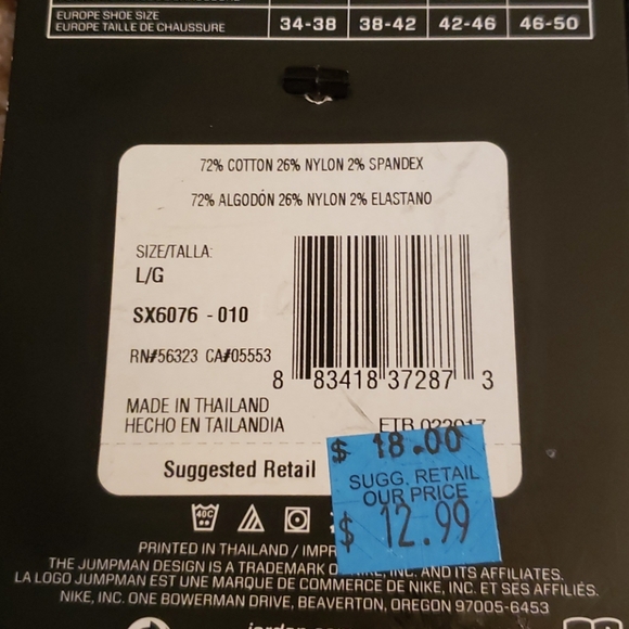 Jordan NWT socks sz 8-12 - Picture 2 of 4